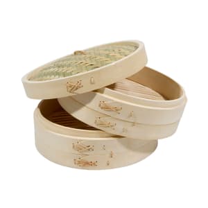 296-34210 10" Bamboo Set w/ (2) Steamers & (1) Cover
