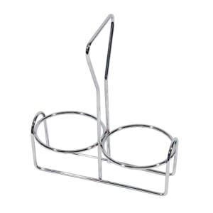 296-19825 2 Compartment Rectangular Condiment Caddy - Chrome Plated Wire