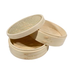296-34212 Bamboo Steamer Set, Includes 2 Steamers, 1 Cover, 12 in