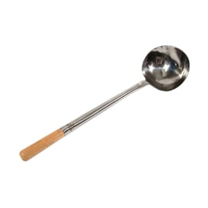 296-34972 7 oz Wok Ladle, Hand Hammered, Wood Handle, Medium, 19 3/4 in, Stainless