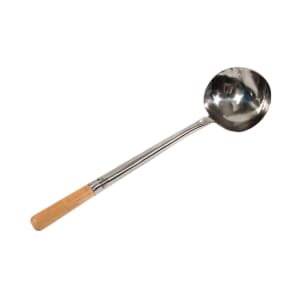 296-34941 9 oz Wok Ladle, Hand Hammered, Wood Handle, Large, 18 in, Stainless