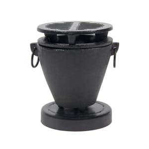 296-51355 3 3/4 x 4 3/4"Hibachi Stove Set, Cast Aluminum Body, Cast Iron Grill, Black