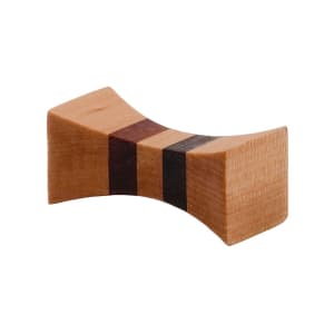 296-51330 1 3/4" Three Lined Hourglass Chopstick Rest - Wood, Natural