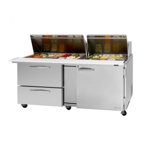 083-PST7230D2RN 72 5/8" PRO Series Mega Top Sandwich/Salad Prep Table w/ Refrigerated Base, 115v