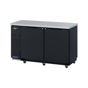 083-TBB2460SBDN6 61 1/8" Bar Refrigerator - 2 Swinging Solid Doors, Black, 115v