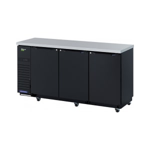 083-TBB2472SBDN6 73 1/8" Bar Refrigerator - 3 Swinging Solid Doors, Black, 115v