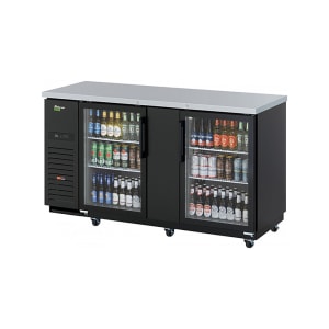 083-TBB3SGDN 69" Bar Refrigerator - 2 Swinging Glass Doors, Black, 115v