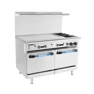 083-TARG36G2BNG 48" 2 Burner Gas Range w/ Griddle & (2) Standard Ovens, Natural Gas