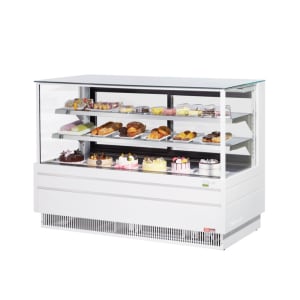 083-TCGB72UFWBNWHT 72-1/2" Full Service Deli Case w/ Straight Glass - (3) Levels, 115v, White