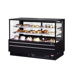 083-TCGB72UFWBNBLK 72-1/2" Full Service Deli Case w/ Straight Glass - (3) Levels, 115v, Black