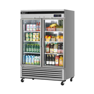 083-TSR49GSDN 54 3/8" Two Section Reach In Refrigerator, (2) Left/Right Hinge Glass Doors, 115v