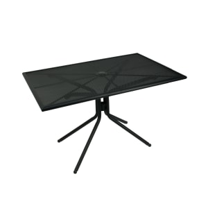 336-AB3048 Rectangular Outdoor Table w/ Umbrella Hole - 48" x 30", Aluminum, Black
