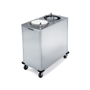 121-992 35 1/8" Heated Mobile Dish Dispenser for Oval Platters w/ (2) Columns - Stainless, 120v