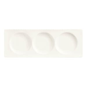 192-BW3333 13" x 4 5/8" Rectangular Chef's Selection II Tray - Porcelain, Ultra Bright White