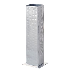 192-6701 5 1/4" Square Bud Vase - Hammered Finish, Stainless