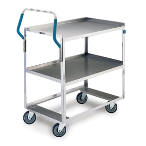 121-6820 2 Level Stainless Utility Cart w/ 500 lb Capacity, Raised Ledges