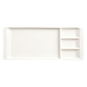 192-BW3331 15 1/4" x 6 1/4" Rectangular Chef's Selection II Platter - Porcelain, Ultra Bright White