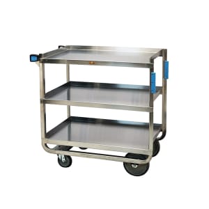 121-944 3 Level Stainless Utility Cart w/ 1000 lb Capacity, Raised Ledges