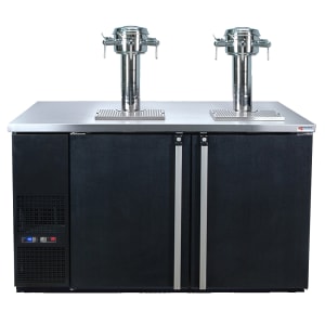711-MDD58WED 59 1/2" Dual Zone Wine Dispenser w/ (8) 1/6 Size Keg Capacity - (2) Columns & (6) Taps, Black, 115v