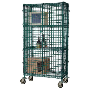 268-FMSEC24483GN 48" Mobile Security Cage - 24"W, Green Epoxy Coated