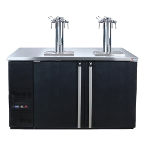 711-MDD58WEC 59 1/2" Dual Zone Wine Dispenser w/ (8) 1/6 Size Keg Capacity - (2) Columns & (8) Taps, Black, 115v