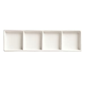 192-BW4444 10 5/8" x 3 1/4" Rectangular Chef's Selection Tray - Porcelain, Ultra Bright White