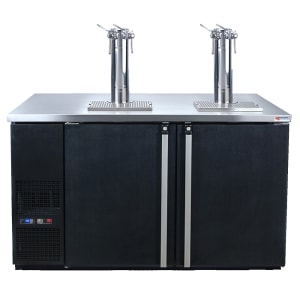 711-MDD58WEA 59 1/2" Dual Zone Wine Dispenser w/ (8) 1/6 Size Keg Capacity - (2) Columns & (4) Taps, Black, 115v