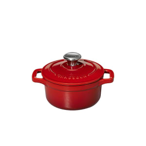 450-FN422 12 oz Mini Enamel Cast Iron Baking Dish - 5 3/4" x 3 9/10", Ruby