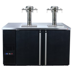 711-MDD58WEE 59 1/2" Dual Zone Wine Dispenser w/ (8) 1/6 Size Keg Capacity - (2) Columns & (8) Taps, Black, 115v