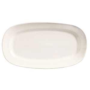 192-BW1125 10" x 5 1/2" Oblong Basics Collection Racetrack Platter - Porcelain, Bright White