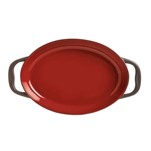 192-CBC001 4 oz Coos Bay Oval Tray with Handles - Ceramic, Chili