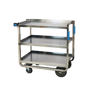 121-949 3 Level Stainless Utility Cart w/ 1000 lb Capacity, Raised Ledges
