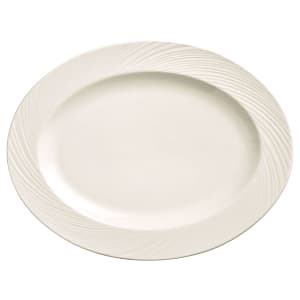 192-BO1122 13 1/4" x 10 1/4" Oval Basics Orbis Platter - Porcelain, Bright White