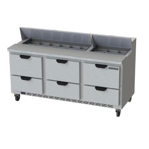 118-SPED72HC186 72" Hydrocarbon Series Sandwich/Salad Prep Table w/ Refrigerated Base, 115v