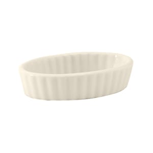 424-BEK0306 3 oz Oval DuraTux®© Crème Brulee Dish - Ceramic, Eggshell