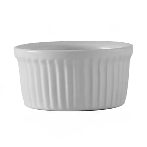424-BWX0452 4 1/2 oz Fluted Ramekin - Ceramic, White