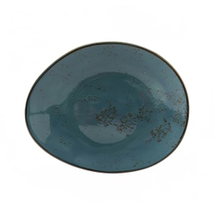 424-GGE651 Oblong Elliptical Artisan Geode Plate - 10" x 8 1/4", Porcelain, Azure