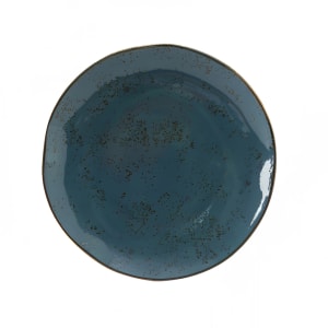 424-GGE002 6 1/2" Round Artisan Geode Plate - Porcelain, Azure