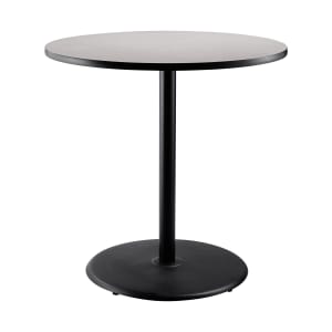 955-CT13636RBPBTMGY 36" Round Bar Height Table - Grey Nebula Laminate Top, Steel Base
