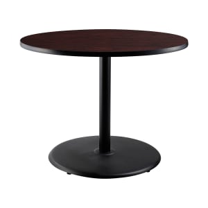 955-CT13636RDPBTMMY 36" Round Dining Height Table - Mahogany Laminate Top, Steel Base