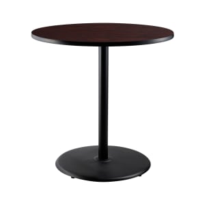 955-CT13636RBPBTMMY 36" Round Bar Height Table - Mahogany Laminate Top, Steel Base