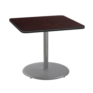 955-CTG33636RDPBTMMY 36" Square Dining Height Table - Mahogany Laminate Top, Steel Base