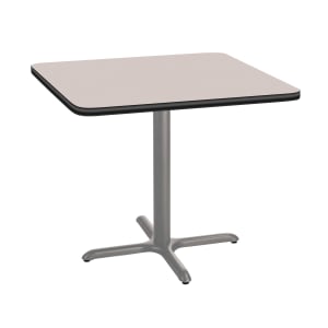 955-CTG33636XDPBTMGY 36" Square Dining Height Table - Grey Nebula Laminate Top, Steel Base