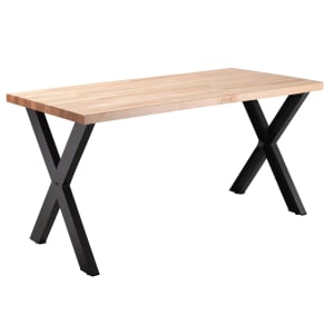 955-CLT3060D2BB Rectangular Dining Height Table w/ Butcherblock Top - 60"W x 30"D, Steel Base