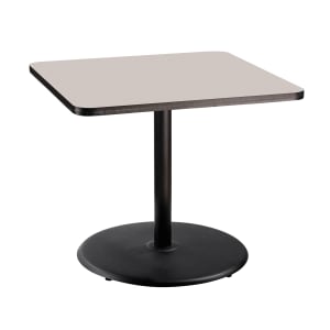 955-CT33636RDPBTMGY 36" Square Dining Height Table - Grey Nebula Laminate Top, Steel Base
