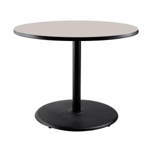 955-CT13636RDPBTMGY 36" Round Dining Height Table - Grey Nebula Laminate Top, Steel Base