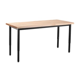 955-HDT33072B Rectangular Activity Table - 72"L x 30"W, Butcherblock Top, Beige