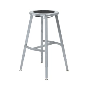 955-TTSG24HS10 Round Backless Stool w/ Black Steel Seat, Gray