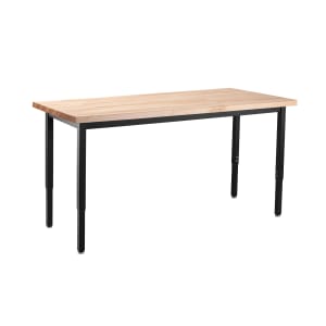 955-HDT33060B Rectangular Activity Table - 60"L x 30"W, Butcherblock Top, Beige