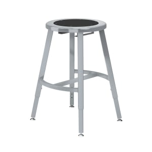 955-TTSG18HS10 Round Backless Stool w/ Black Steel Seat, Gray